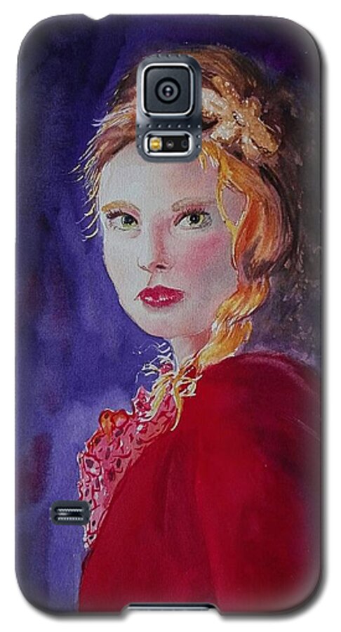 Portrait Galaxy S5 Case featuring the painting Lady in Red by Sandie Croft