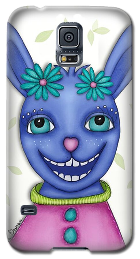 Illustration Galaxy S5 Case featuring the mixed media Laughing Bunny by Barbara Orenya