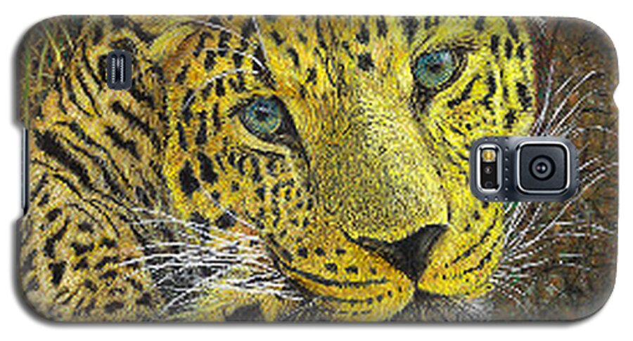 Lepoard Galaxy S5 Case featuring the painting Leopard Gaze by David Joyner
