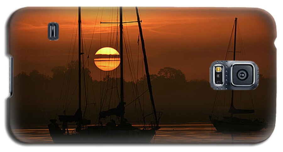 Misty Morning Sunrise Galaxy S5 Case featuring the photograph Misty Morning Sunrise by Ben Prepelka