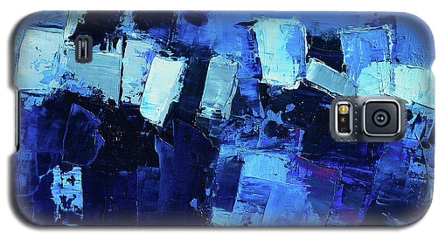 Abstract Galaxy S5 Case featuring the painting Mood in Blue by Elise Palmigiani