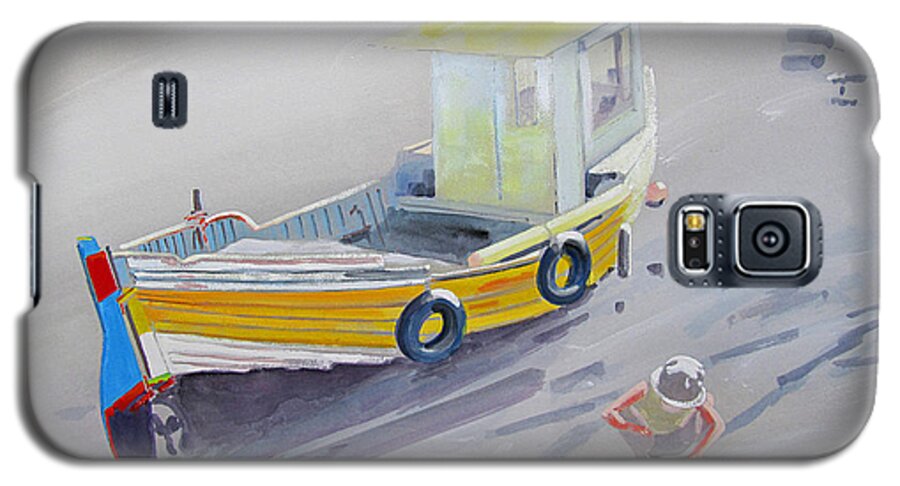 Fishing Boat Galaxy S5 Case featuring the painting Mudlarks by Charles Stuart