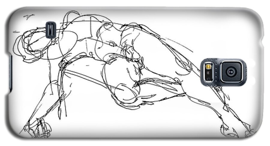 Male Galaxy S5 Case featuring the drawing Nude Male Drawings 1 by Gordon Punt