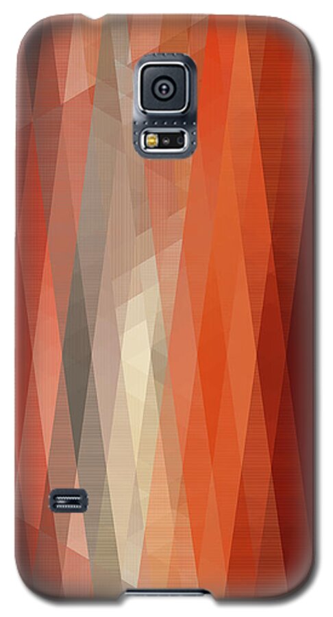 Orange Galaxy S5 Case featuring the digital art Orange Stripes by Melinda Firestone-White