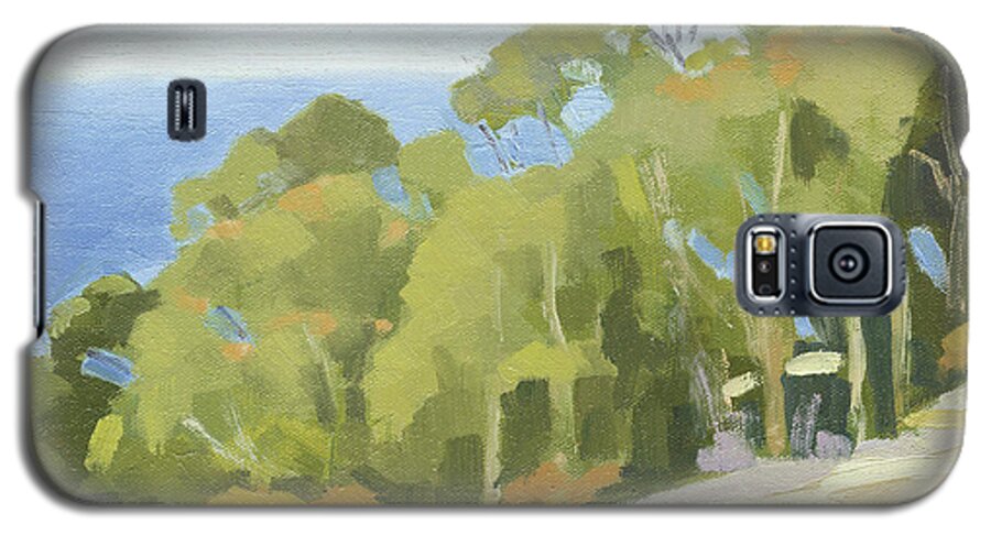 Eucalyptus Galaxy S5 Case featuring the painting Overlooking the Pacific, La Jolla by Paul Strahm