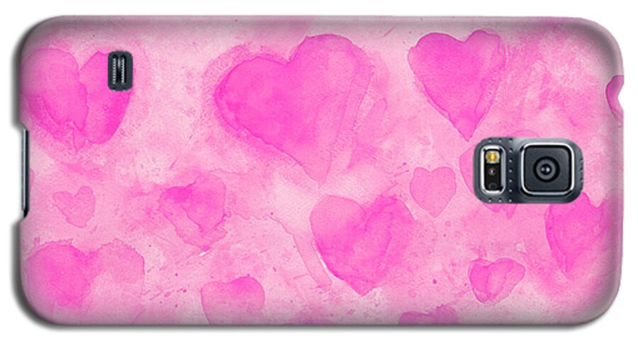 Love Galaxy S5 Case featuring the photograph Pink Hearts by Stella Levi