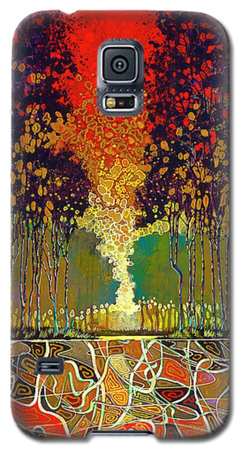 Ford Smith Galaxy S5 Case featuring the painting Quilted Fire by Ford Smith