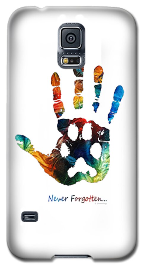 Rainbow Bridge Galaxy S5 Case featuring the painting Rainbow Bridge Art - Never Forgotten - By Sharon Cummings by Sharon Cummings
