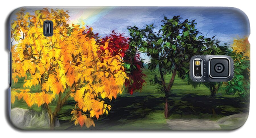 Rainbow Galaxy S5 Case featuring the digital art Rainbow Covenant Genesis by Denise Beverly
