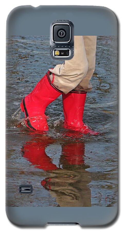 Puddle Galaxy S5 Case featuring the photograph Red Boots by Ann Horn