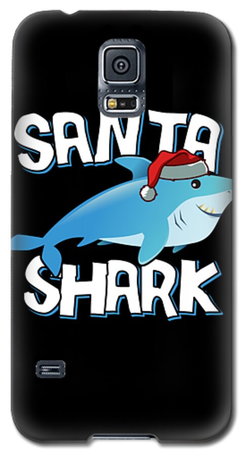 Christmas 2023 Galaxy S5 Case featuring the digital art Santa Shark by Flippin Sweet Gear