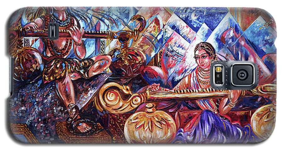 Shiva Galaxy S5 Case featuring the painting Shiva Parvati by Harsh Malik