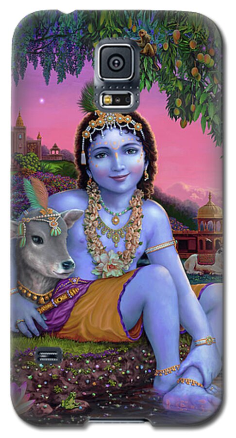 Baby Krishna Art Galaxy S5 Case featuring the painting Sri Krishnachandra by Vishnu Das