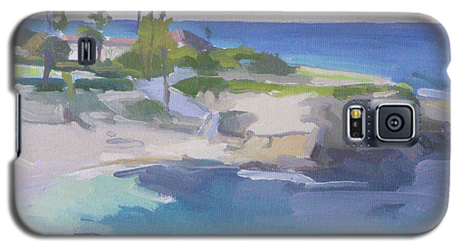 Beach Galaxy S5 Case featuring the painting The Big Blue, La Jolla Cove, San Diego by Paul Strahm