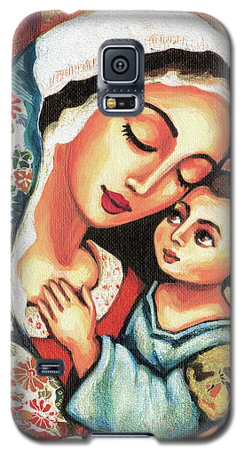 Mother And Child Galaxy S5 Case featuring the painting The Blessed Mother by Eva Campbell