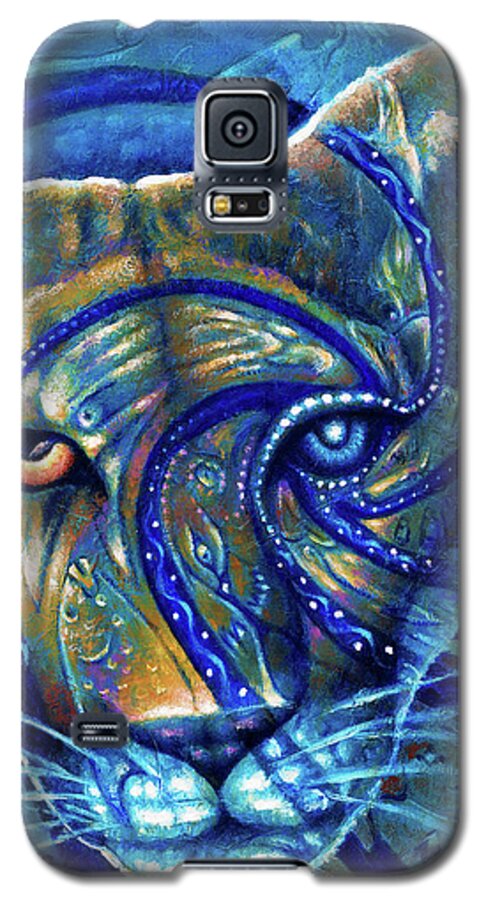 Cougar Galaxy S5 Case featuring the painting The Dreamer by Kevin Chasing Wolf Hutchins