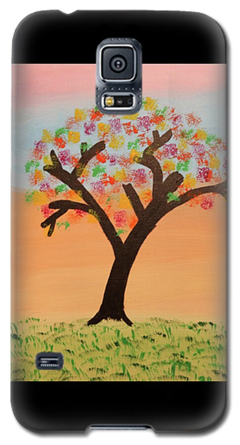 Tree Galaxy S5 Case featuring the painting The First Sign of Fall by Deborah Boyd