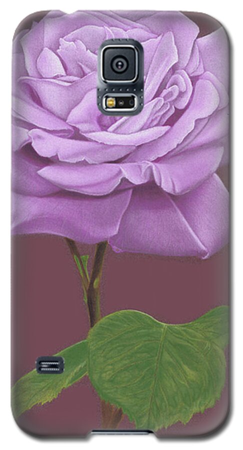 Lilac Galaxy S5 Case featuring the painting The Lilac Rose by Karie-ann Cooper