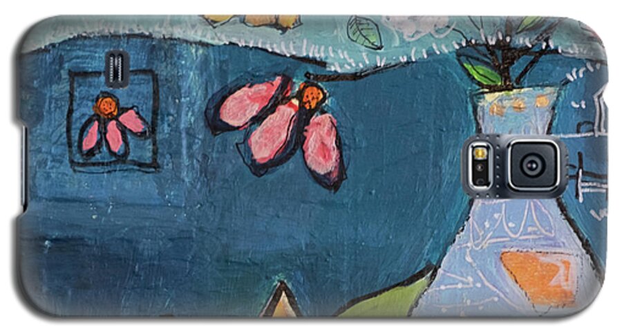 Flowers Galaxy S5 Case featuring the mixed media Tiny House 2 by Julia Malakoff
