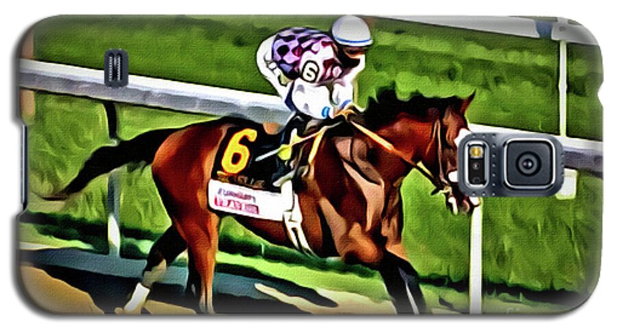Saratoga Galaxy S5 Case featuring the digital art Tiz the Law Wins the Travers by CAC Graphics