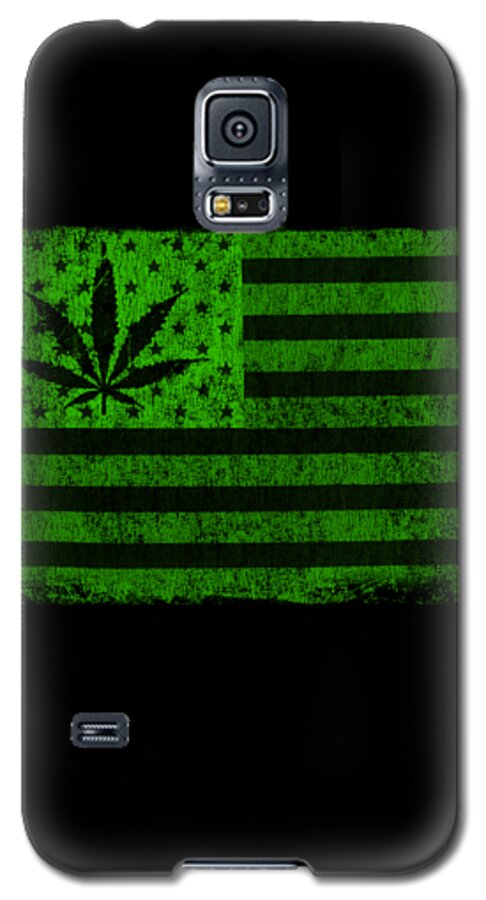Funny Galaxy S5 Case featuring the digital art United States Of Cannabis by Flippin Sweet Gear