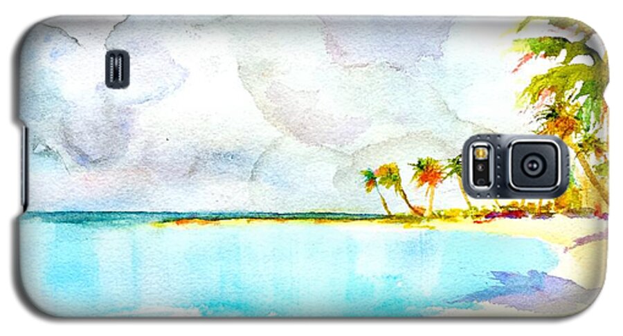 Tropical Galaxy S5 Case featuring the painting Virgin Clouds by Carlin Blahnik CarlinArtWatercolor
