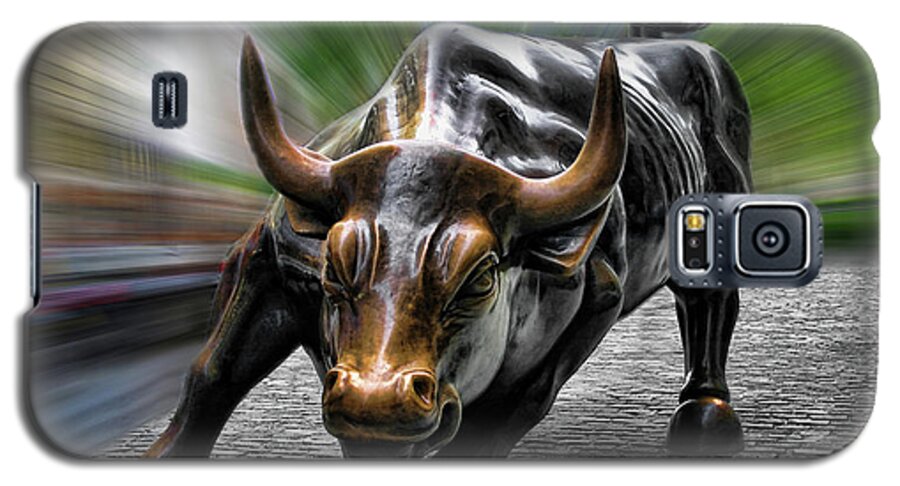 Wall Street Bull Galaxy S5 Case featuring the photograph Wall Street Bull by Wes and Dotty Weber