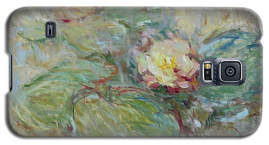 Waterlelie Galaxy S5 Case featuring the painting Waterlelie - Nymphaea. by Pierre Dijk