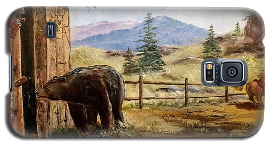 Bear Galaxy S5 Case featuring the painting What Now by Lee Piper