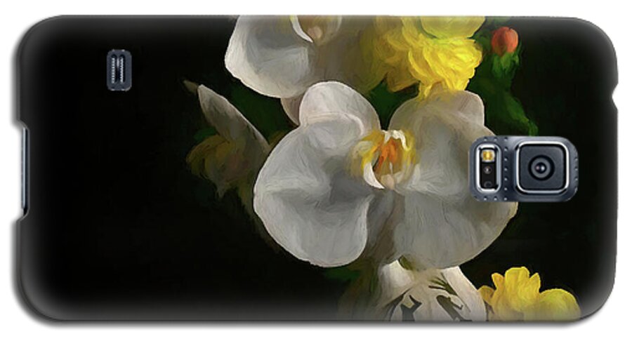 White Galaxy S5 Case featuring the photograph White Orchids by Diana Mary Sharpton