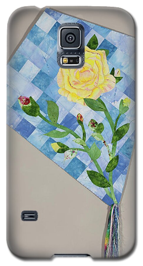 Fiber Art Galaxy S5 Case featuring the mixed media Yellow Rose of Texas 2 by Vivian Aumond