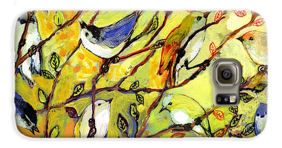 Bird Galaxy S6 Case featuring the painting 16 Birds #2 by Jennifer Lommers