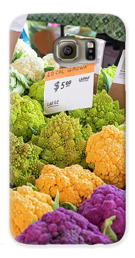 Nobody Galaxy S6 Case featuring the photograph Cauliflower Market Stall #1 by Jim West