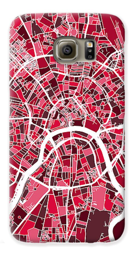 Map Art Galaxy S6 Case featuring the digital art Moscow City Street Map #2 by Michael Tompsett