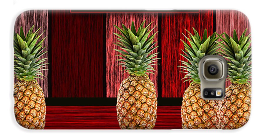 Pineapples Paintings Mixed Media Galaxy S6 Case featuring the mixed media Pineapple Farm #2 by Marvin Blaine