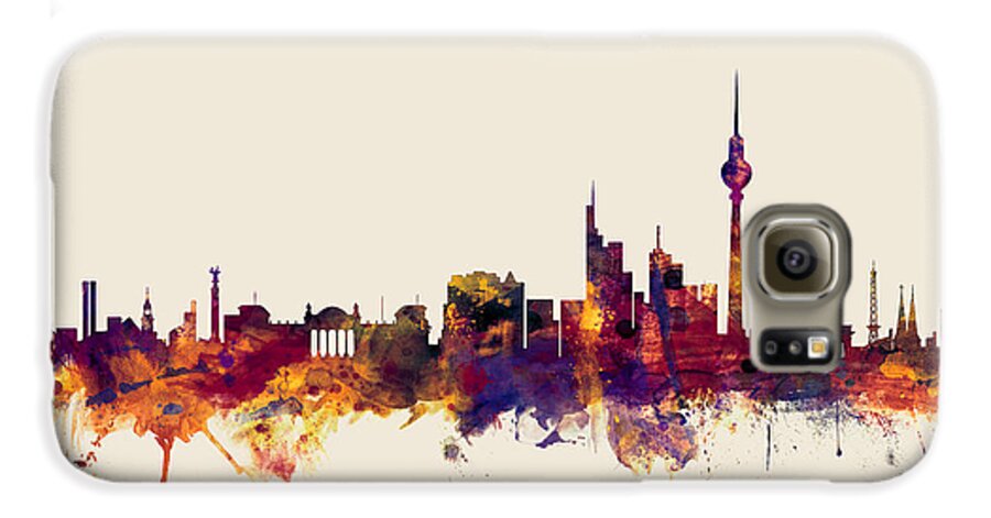 City Skyline Galaxy S6 Case featuring the digital art Berlin Germany Skyline #3 by Michael Tompsett