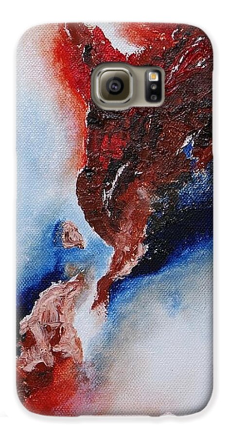 Abstract Galaxy S6 Case featuring the painting Abstract rendezvous by Draia Coralia