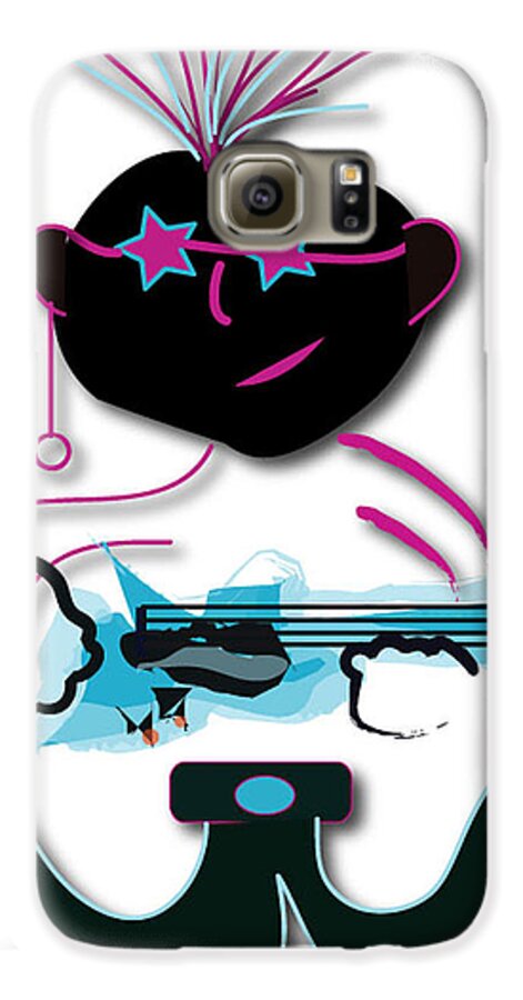 Music Galaxy S6 Case featuring the digital art Bass Man by Marvin Blaine