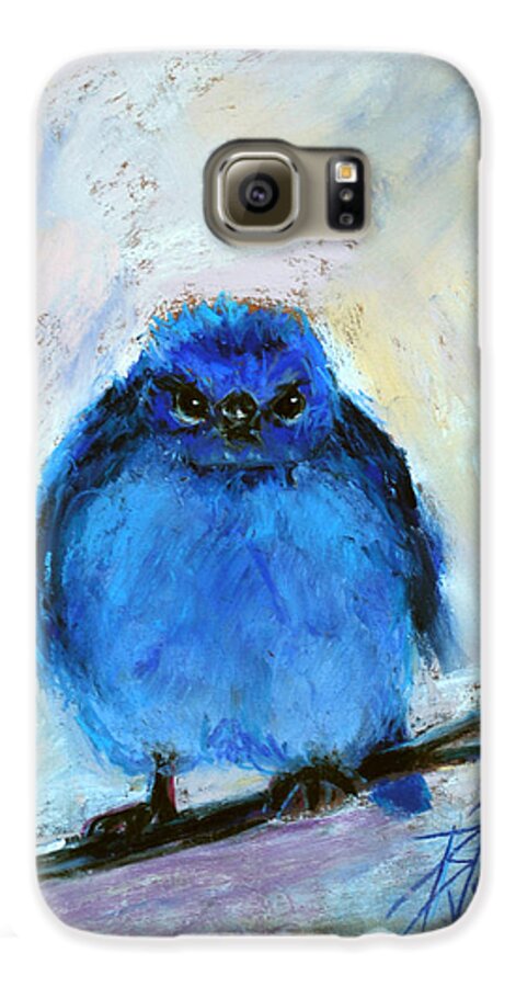 Blue Bird Galaxy S6 Case featuring the pastel Bluebird of Unhappiness by Billie Colson