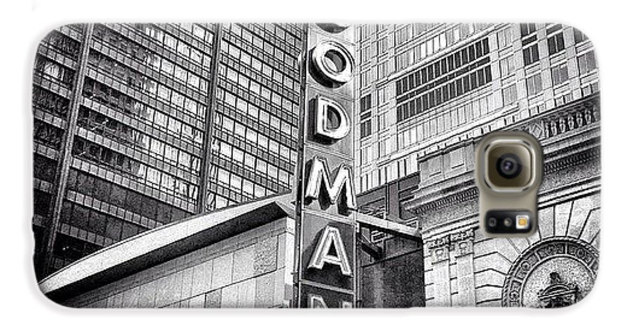 America Galaxy S6 Case featuring the photograph Chicago Goodman Theatre Sign Photo by Paul Velgos