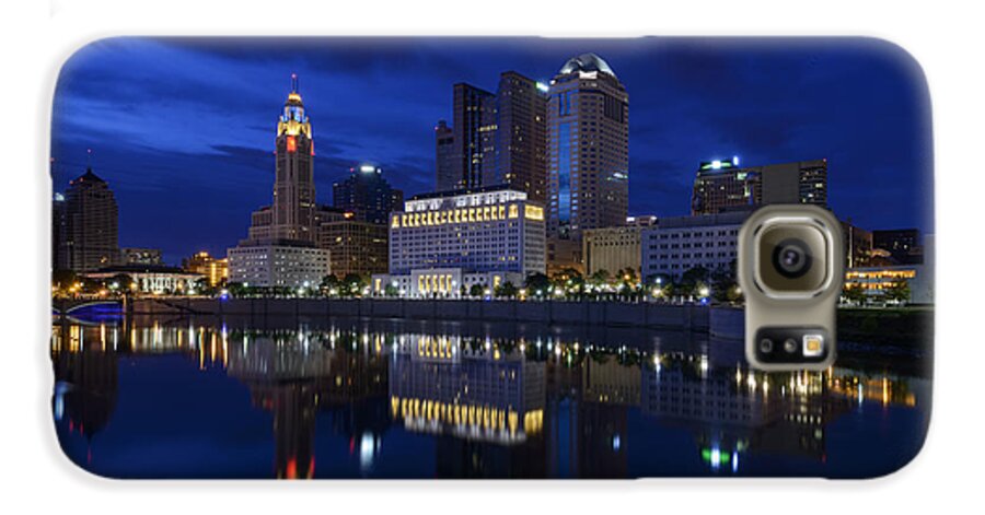 Columbus Galaxy S6 Case featuring the photograph Columbus city at twlight by Dick Wood