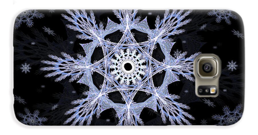 Abstract Galaxy S6 Case featuring the digital art Cosmic Snowflakes by Shawn Dall