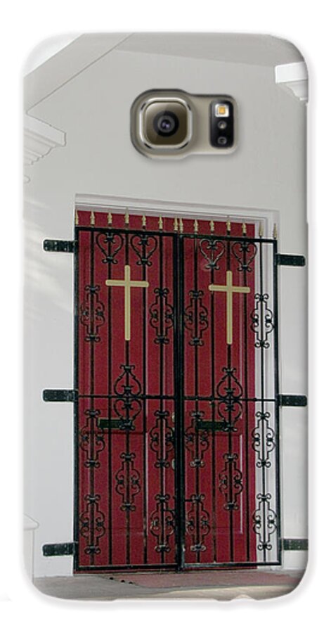 Church Galaxy S6 Case featuring the photograph Key West Church Doors by Bob Slitzan
