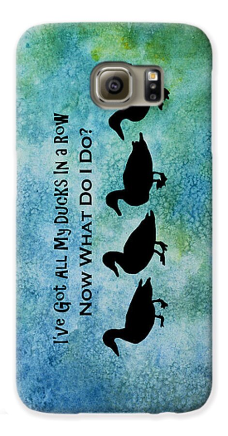 Geese Galaxy S6 Case featuring the mixed media Ducks in a Row by Jenny Armitage