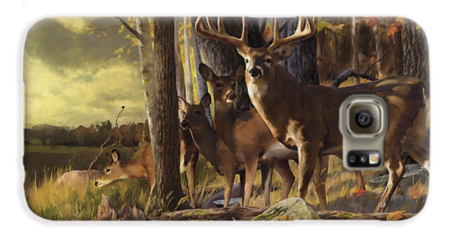 Wall Art Galaxy S6 Case featuring the painting Eminence at the Forest edge by Robert Corsetti