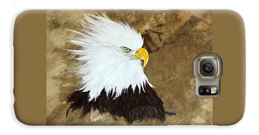 Bald Eagle Galaxy S6 Case featuring the painting Fiesty by Judy M Watts-Rohanna