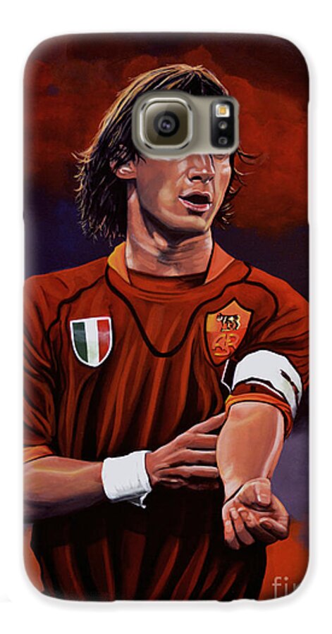 Francesco Totti Galaxy S6 Case featuring the painting Francesco Totti by Paul Meijering
