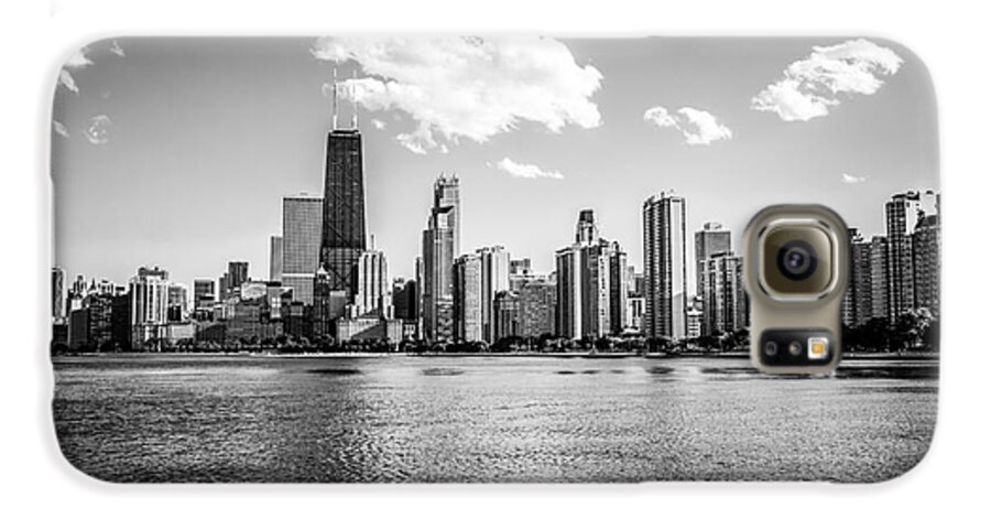 2012 Galaxy S6 Case featuring the photograph Gold Coast Skyline in Chicago Black and White Picture by Paul Velgos