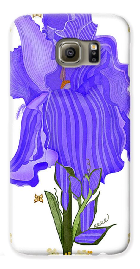 Iris Galaxy S6 Case featuring the painting Iris and Old Lace by Anne Norskog