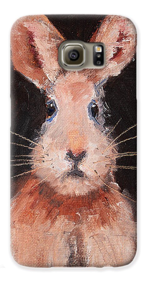 Rabbit Galaxy S6 Case featuring the painting Jack Rabbit by Nancy Merkle